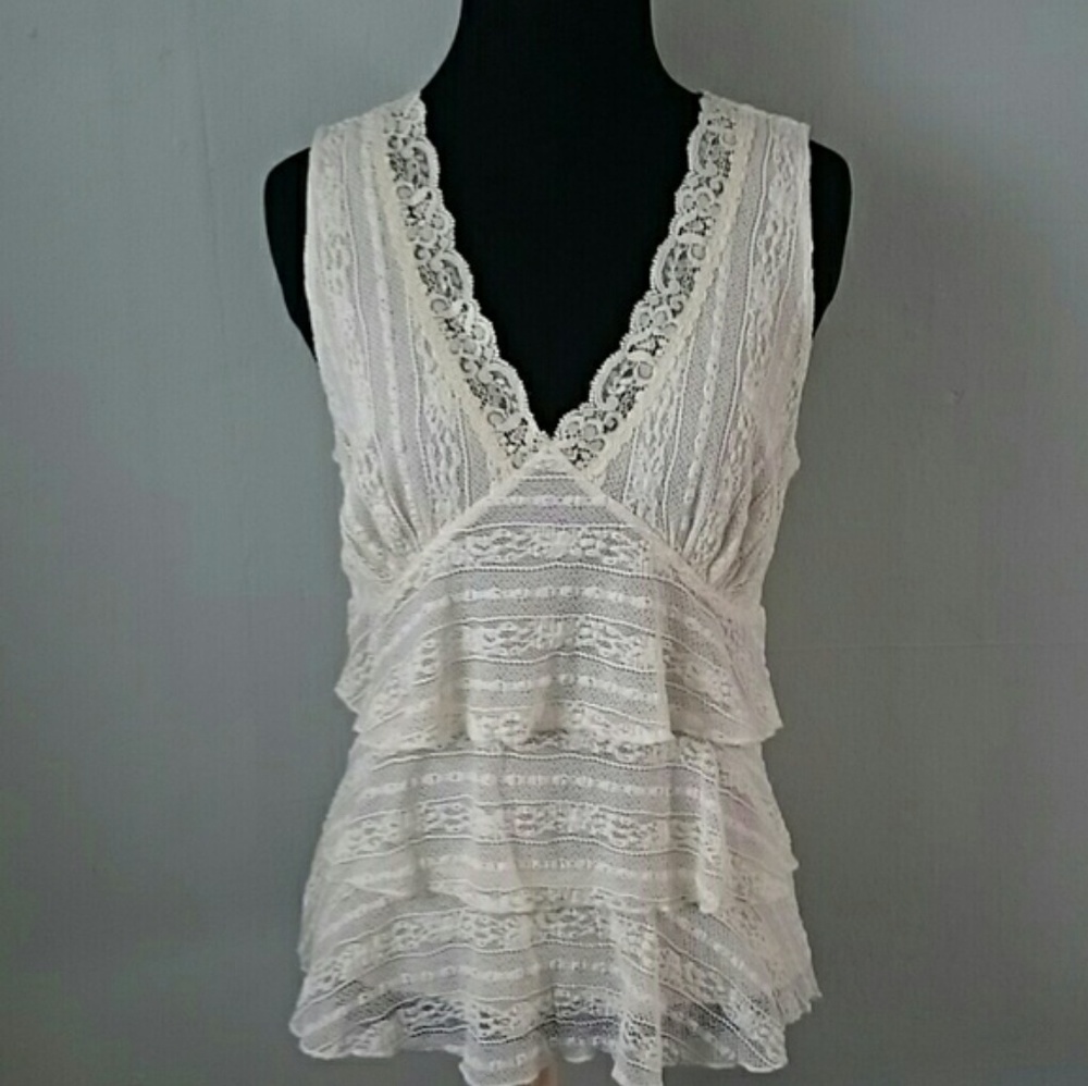 Anthropologie Cream Cami / Tank by Ric Rac
